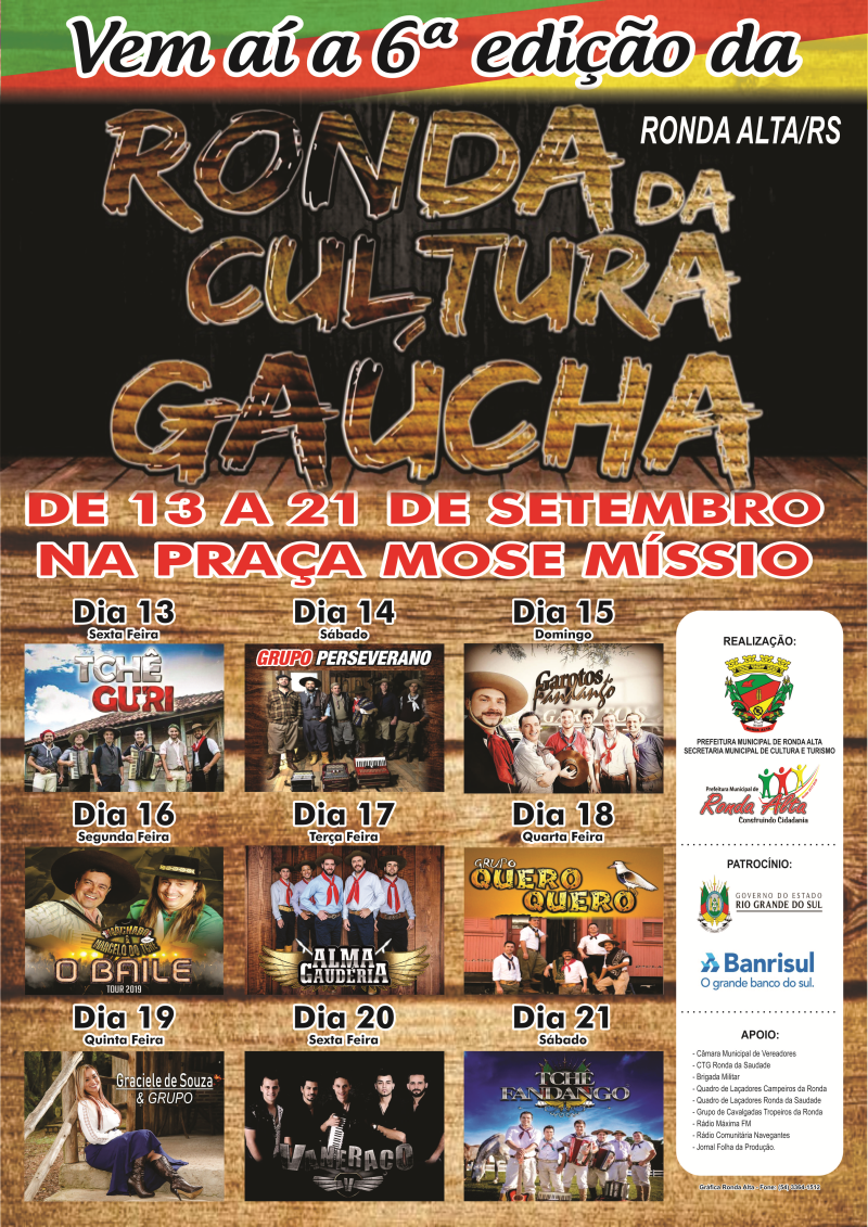 Programação da 6ª Ronda da Cultura Gaúcha